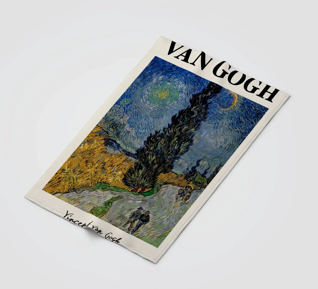 La "Strada con cipresso e stella" di Van Gogh - Post-impressionista coperta in pile da NorwesClub
