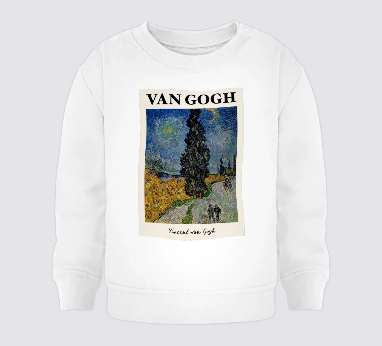 La "Strada con cipresso e stella" di Van Gogh - Post-impressionista felpa neonato da NorwesClub