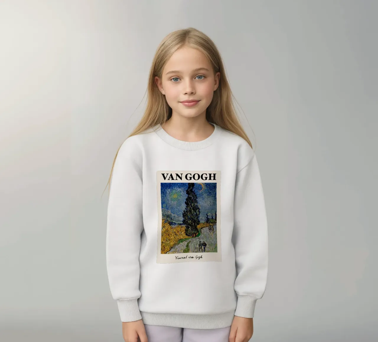 La "Strada con cipresso e stella" di Van Gogh - Post-impressionista felpa bambino da NorwesClub