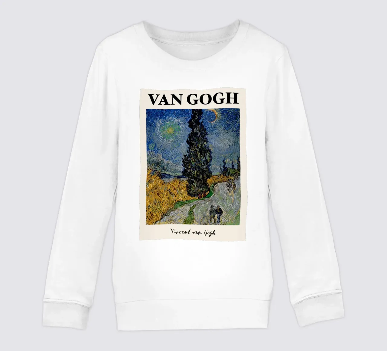 La "Strada con cipresso e stella" di Van Gogh - Post-impressionista felpa bambino da NorwesClub