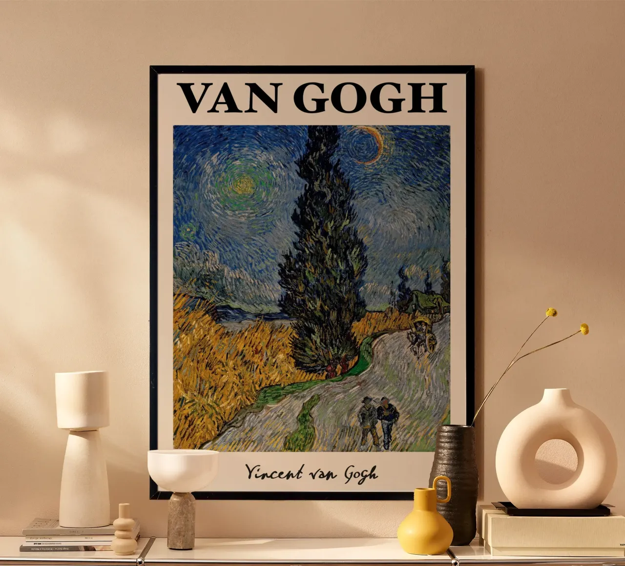 La "Strada con cipresso e stella" di Van Gogh - Post-impressionista carta hahnemühle da NorwesClub