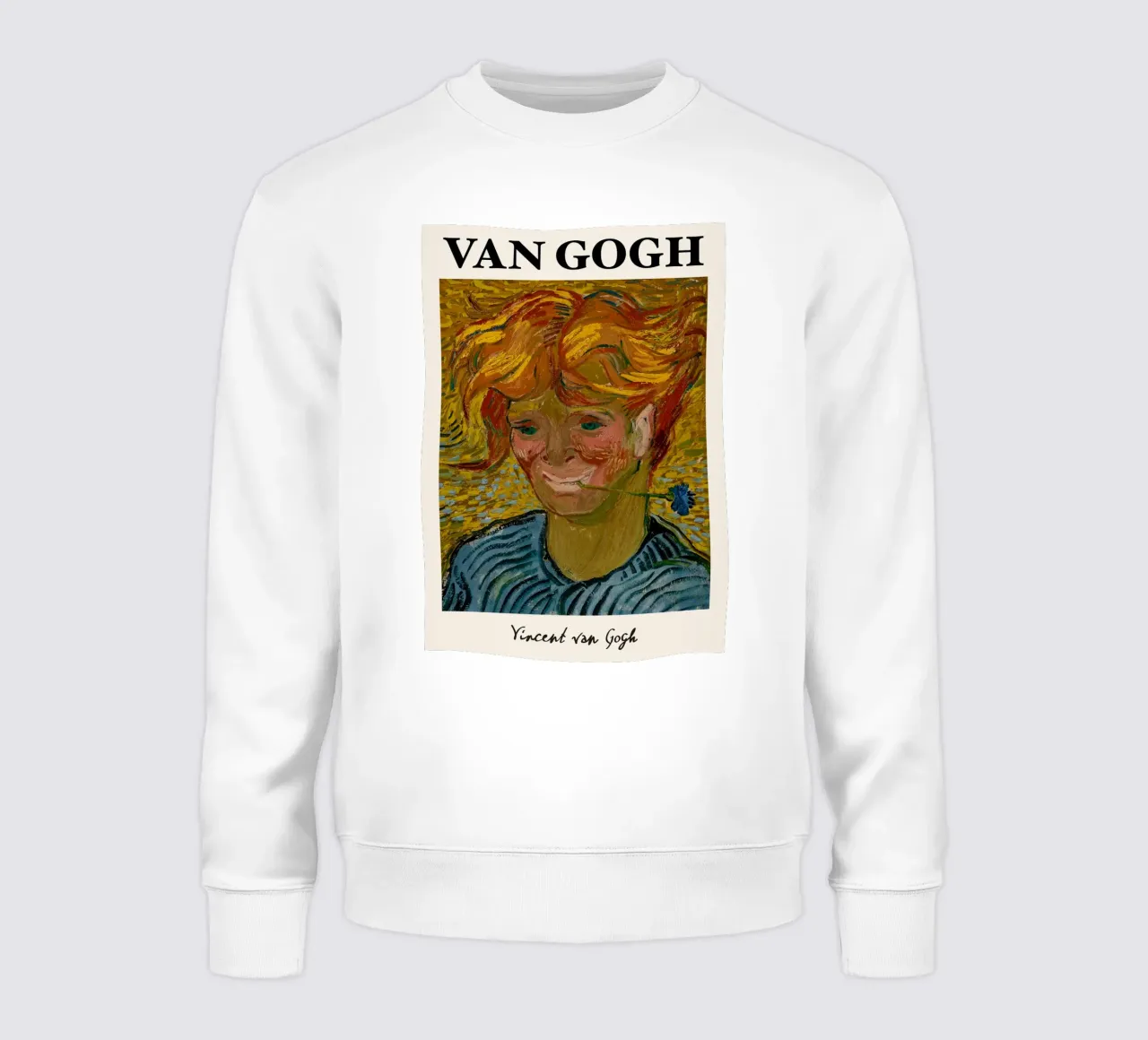 Van Gogh "Young Man with Cornflower" - Vibrant Post-Impressi sweatshirt by NorwesClub