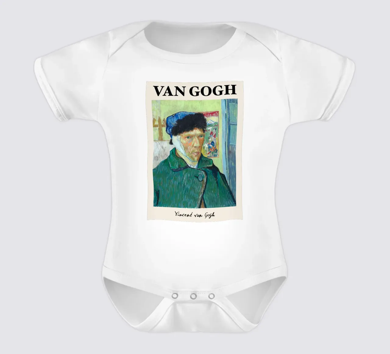 Van Gogh "Autoritratto con orecchio bendato" - Intenso post-Im body neonato maniche corte da NorwesClub