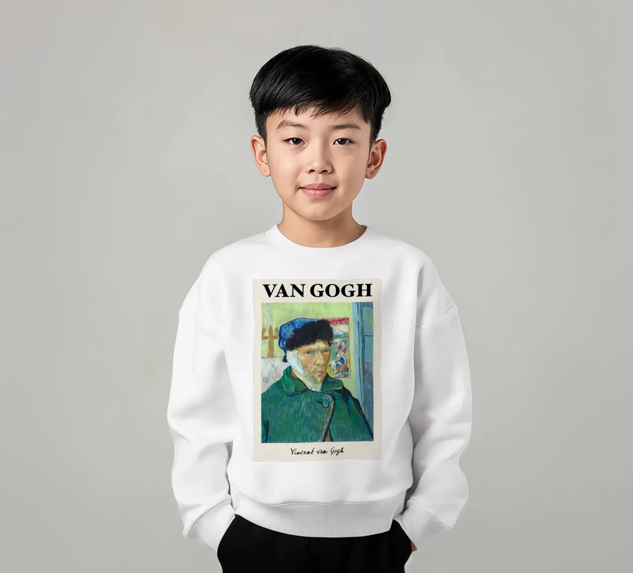 Van Gogh "Autoritratto con orecchio bendato" - Intenso post-Im felpa bambino da NorwesClub