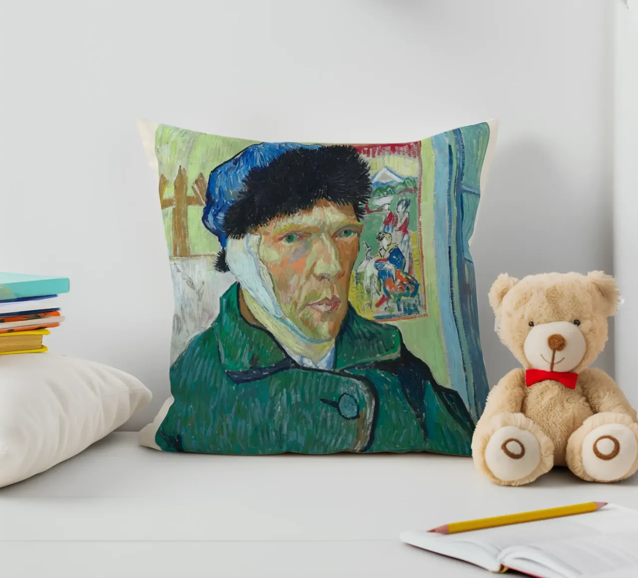 Van Gogh "Autoritratto con orecchio bendato" - Intenso post-Im cuscino da NorwesClub