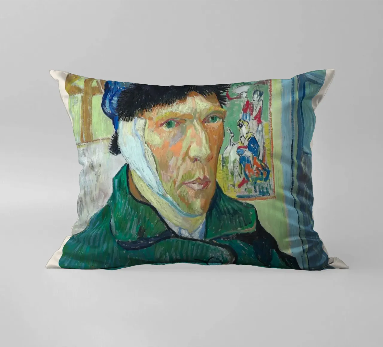 Van Gogh "Autoritratto con orecchio bendato" - Intenso post-Im cuscino da NorwesClub