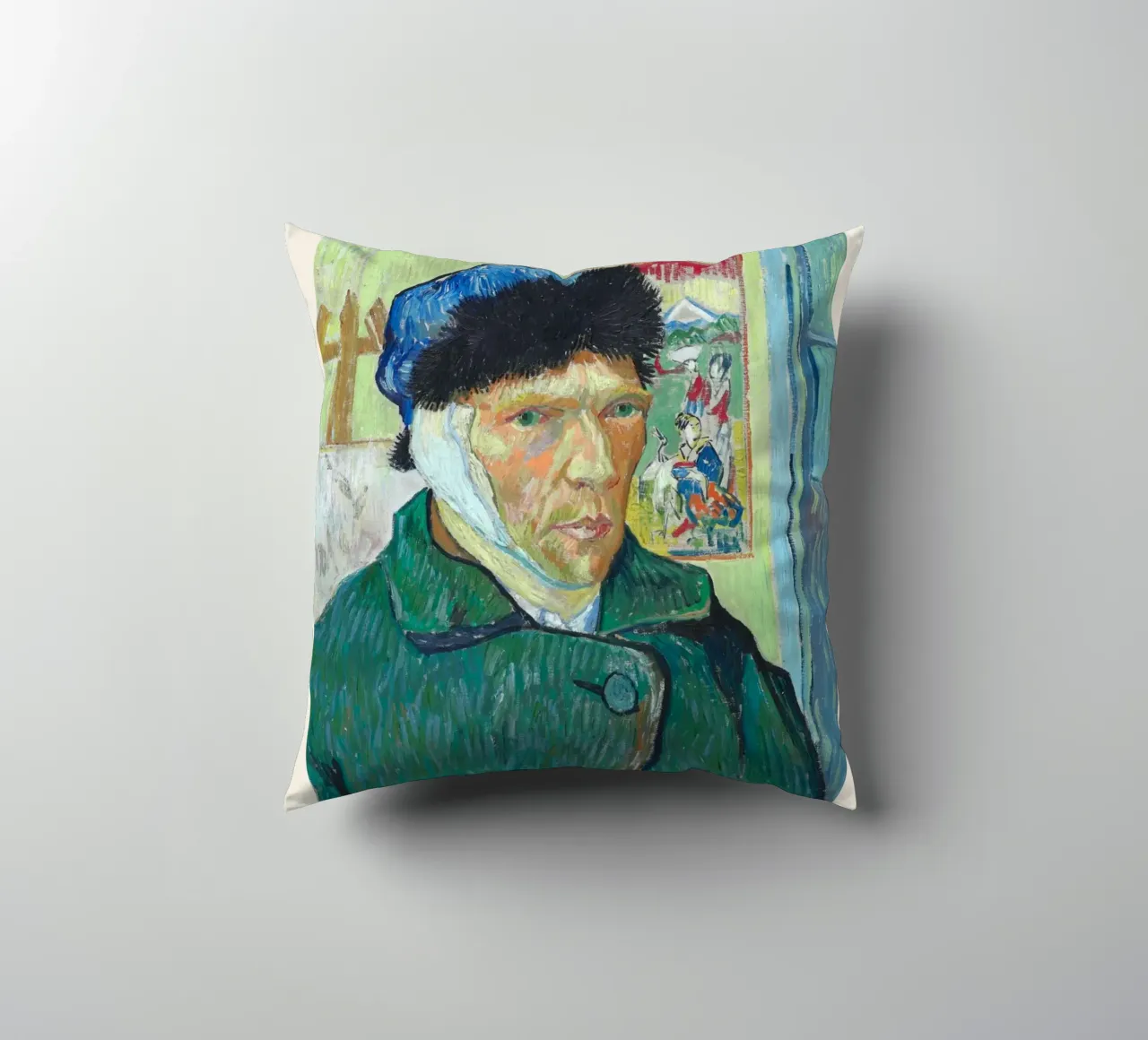 Van Gogh "Autoritratto con orecchio bendato" - Intenso post-Im cuscino da NorwesClub