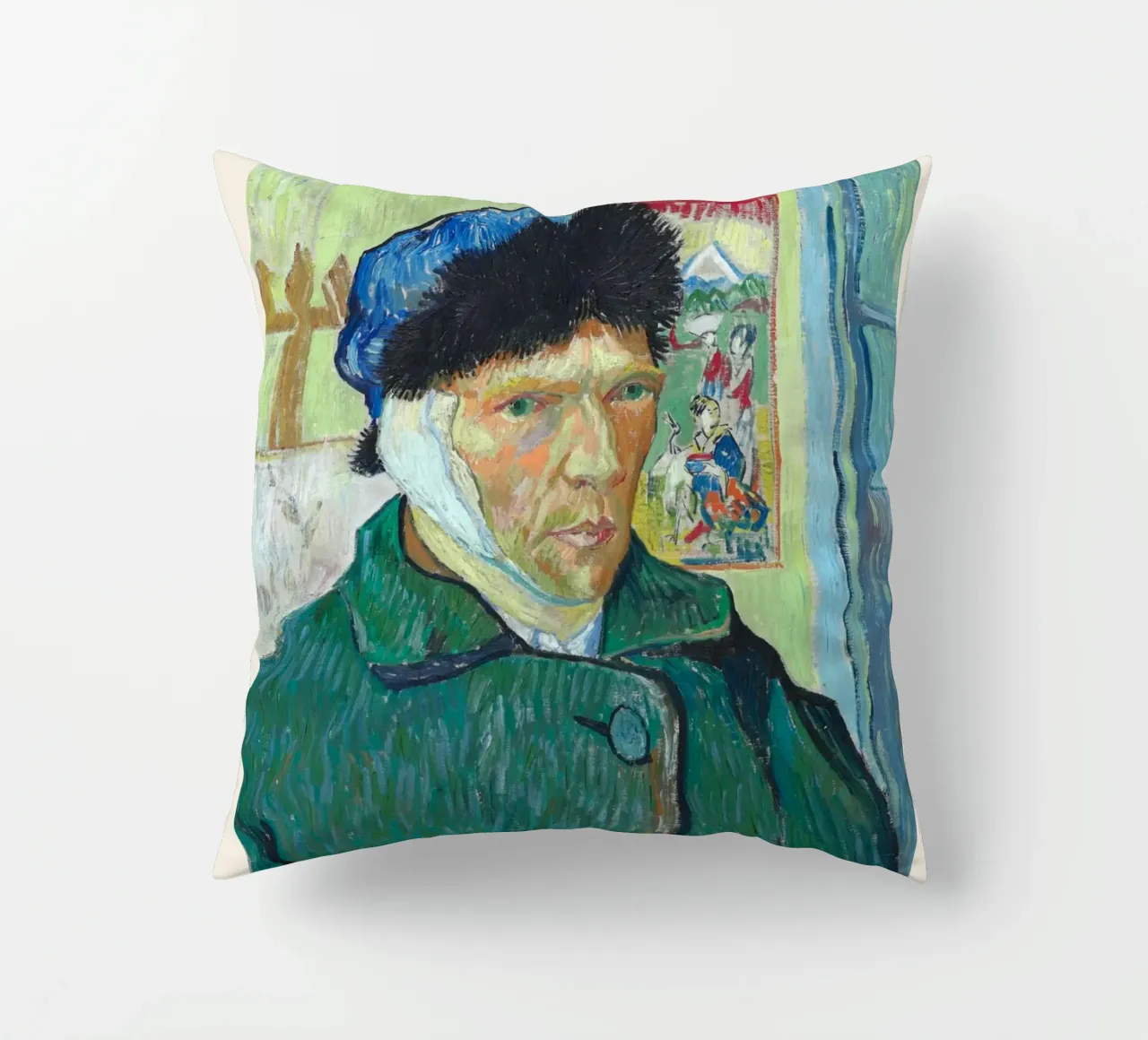 Van Gogh "Autoritratto con orecchio bendato" - Intenso post-Im cuscino da NorwesClub