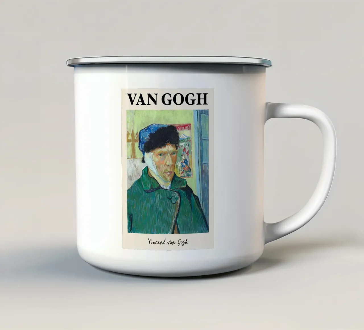 Van Gogh "Autoritratto con orecchio bendato" - Intenso post-Im tazza in smalto da NorwesClub