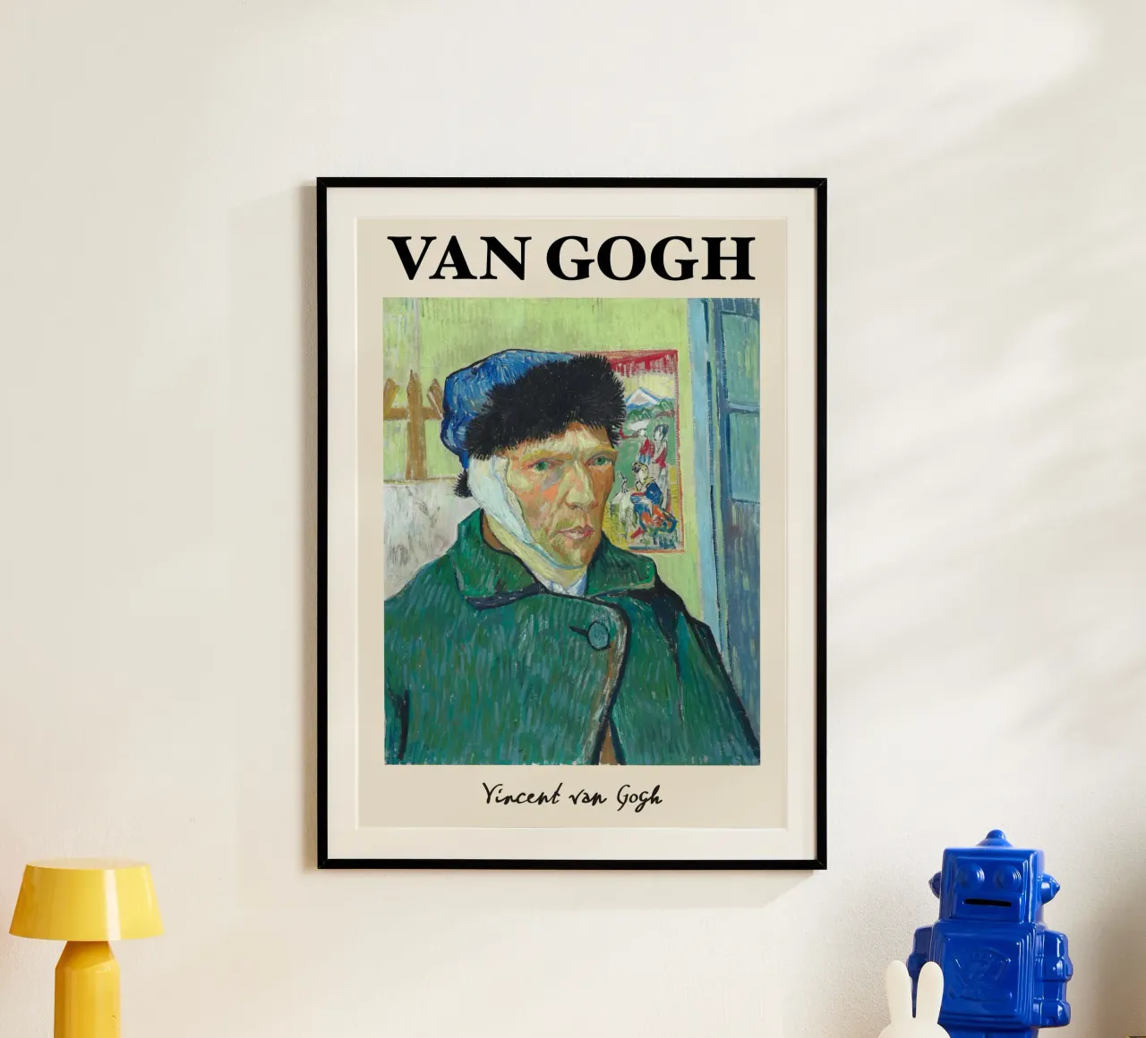 Van Gogh "Autoritratto con orecchio bendato" - Intenso post-Im poster con telaio in legno da NorwesClub