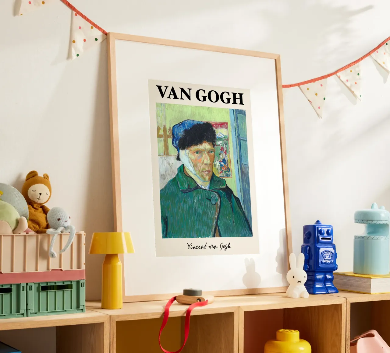 Van Gogh "Autoritratto con orecchio bendato" - Intenso post-Im poster con telaio in legno da NorwesClub