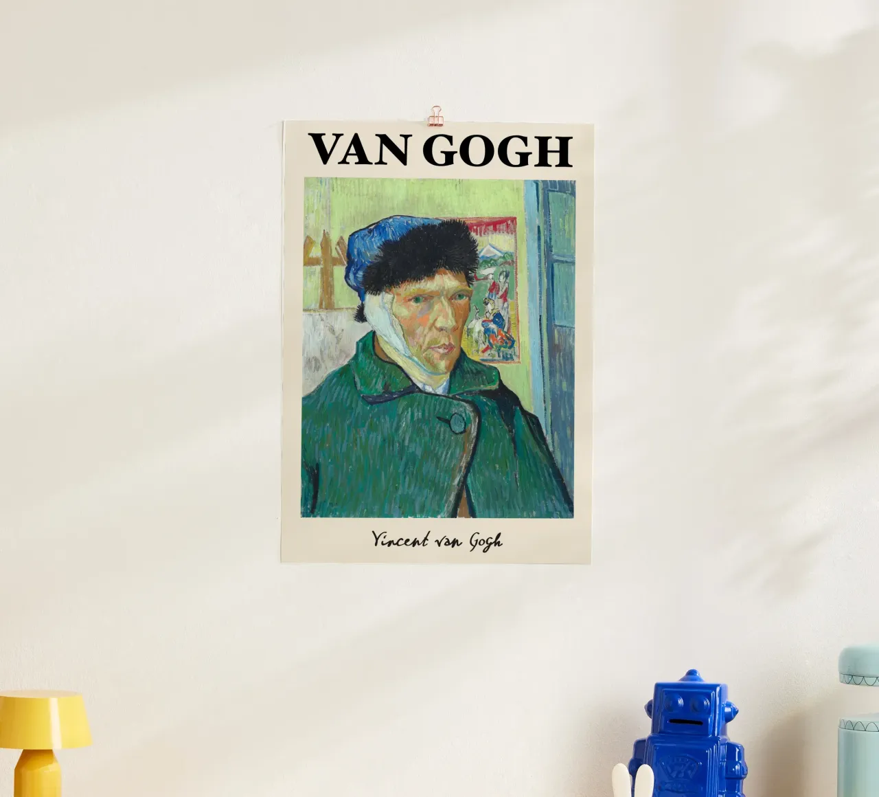 Van Gogh "Autoritratto con orecchio bendato" - Intenso post-Im poster con telaio in legno da NorwesClub