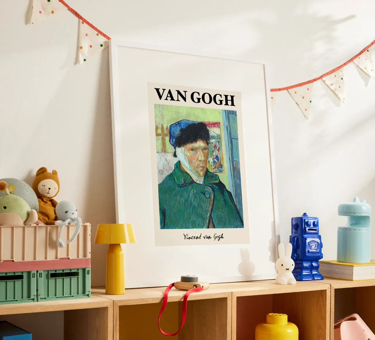 Van Gogh "Autoritratto con orecchio bendato" - Intenso post-Im poster con telaio in legno da NorwesClub