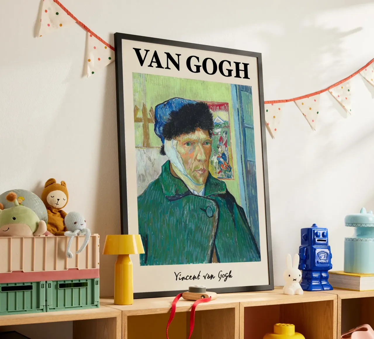 Van Gogh "Autoritratto con orecchio bendato" - Intenso post-Im poster con telaio in legno da NorwesClub