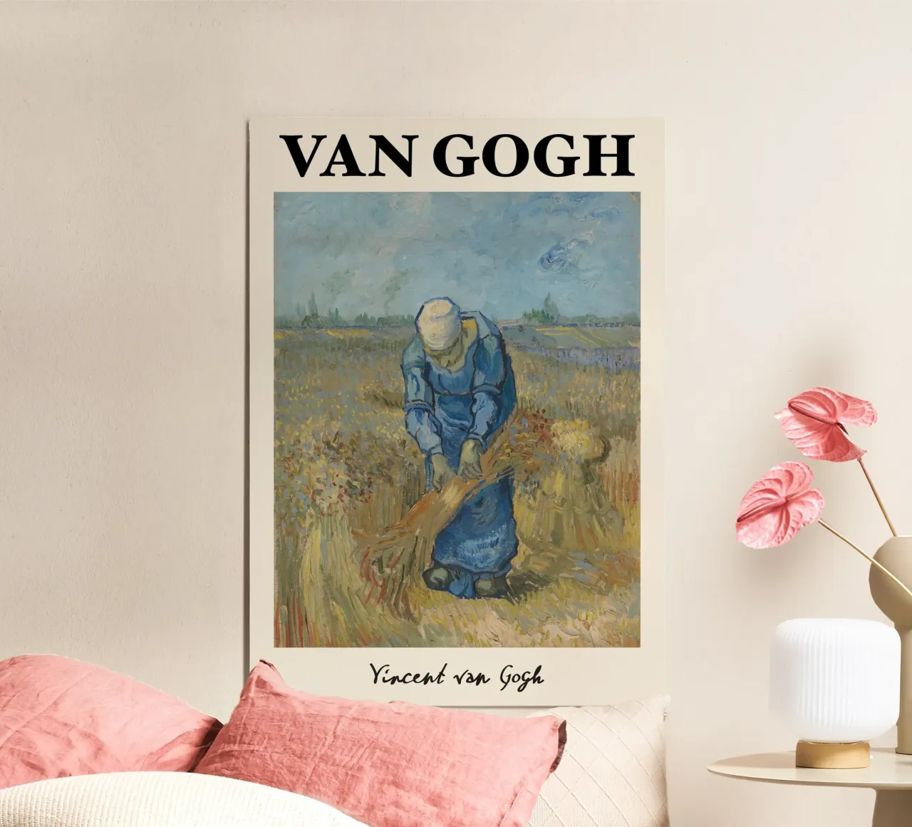Van Gogh "Bäuerin beim Garbenbinden" - Ländliche Post-Impressionen Poster von NorwesClub