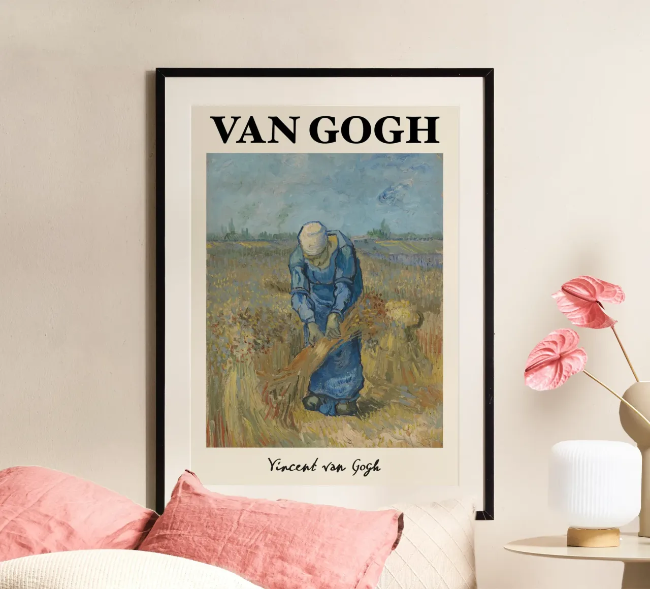 Van Gogh "Bäuerin beim Garbenbinden" - Ländliche Post-Impressionen Poster von NorwesClub