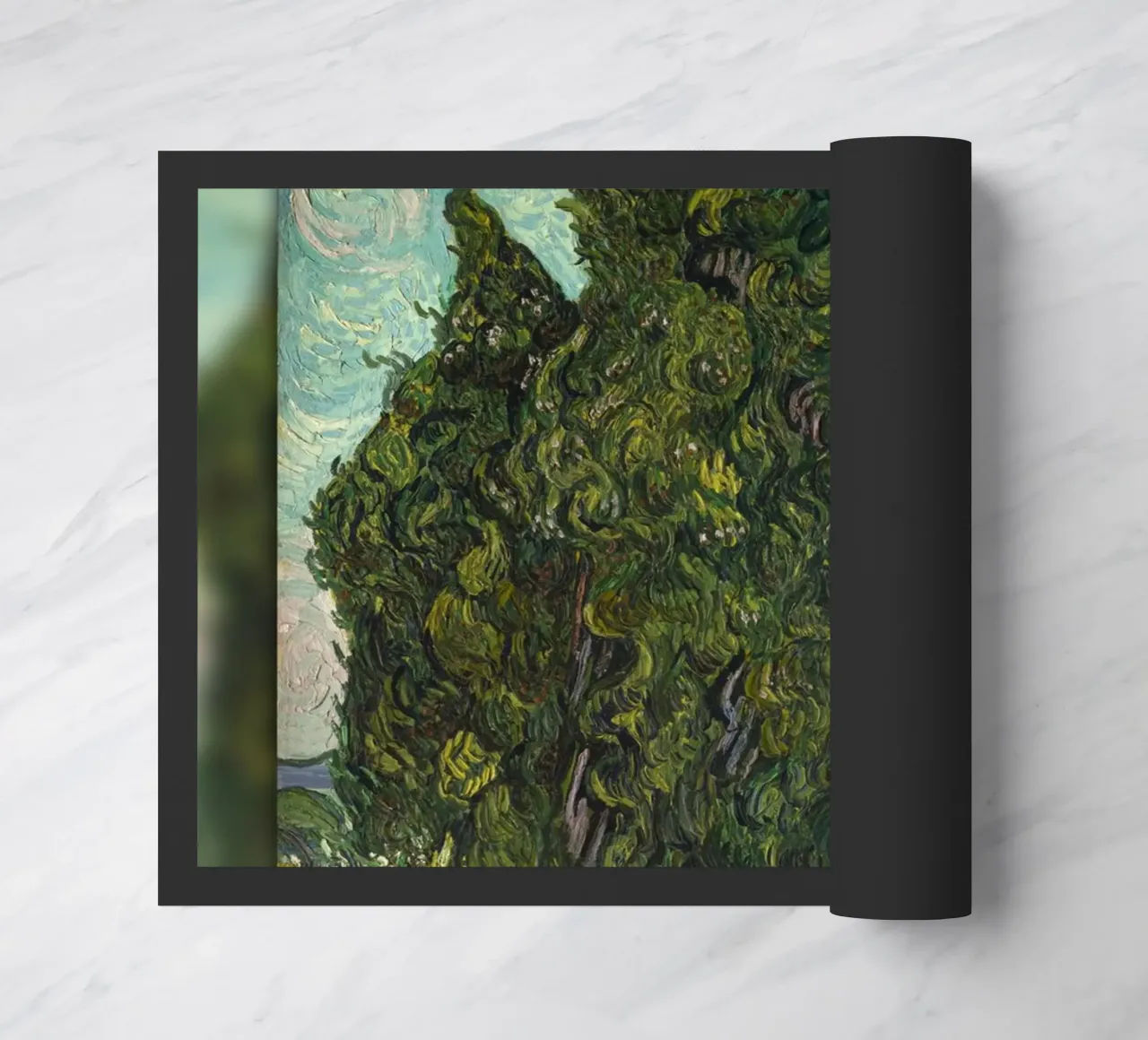 Van Gogh "Cypresses" - Dynamic Post-Impressionist Landscape doormat by NorwesClub