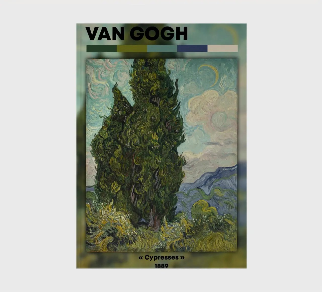 Van Gogh "Cypresses" - Dynamic Post-Impressionist Landscape notebook by NorwesClub