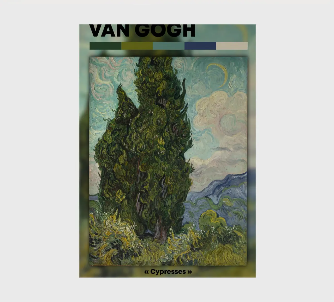 Van Gogh "Cypresses" - Dynamic Post-Impressionist Landscape notebook by NorwesClub