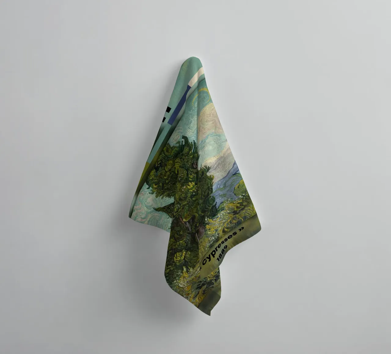 Van Gogh "Cypresses" - Dynamic Post-Impressionist Landscape towel by NorwesClub