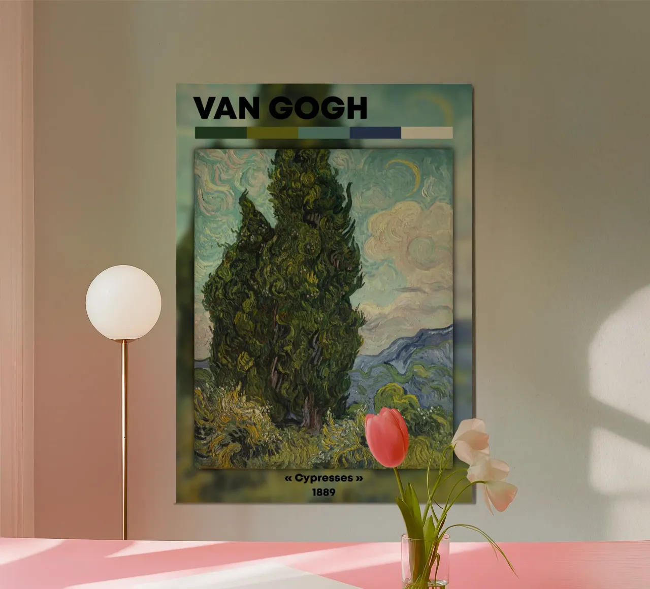 Van Gogh "Cypressen" - Dynamisch post-impressionistisch landschap poster van NorwesClub