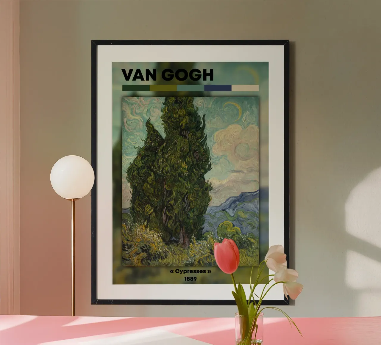 Van Gogh "Cypressen" - Dynamisch post-impressionistisch landschap poster van NorwesClub