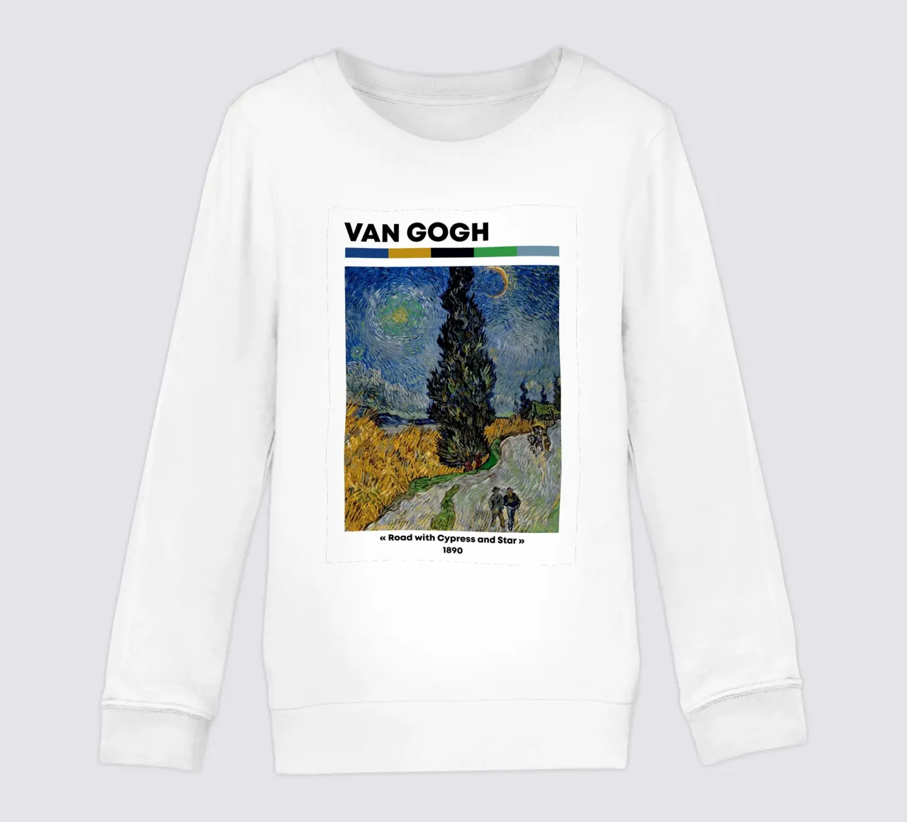 Van Gogh "Strada con cipresso e stella" - Post-Impressione iconica felpa bambino da NorwesClub