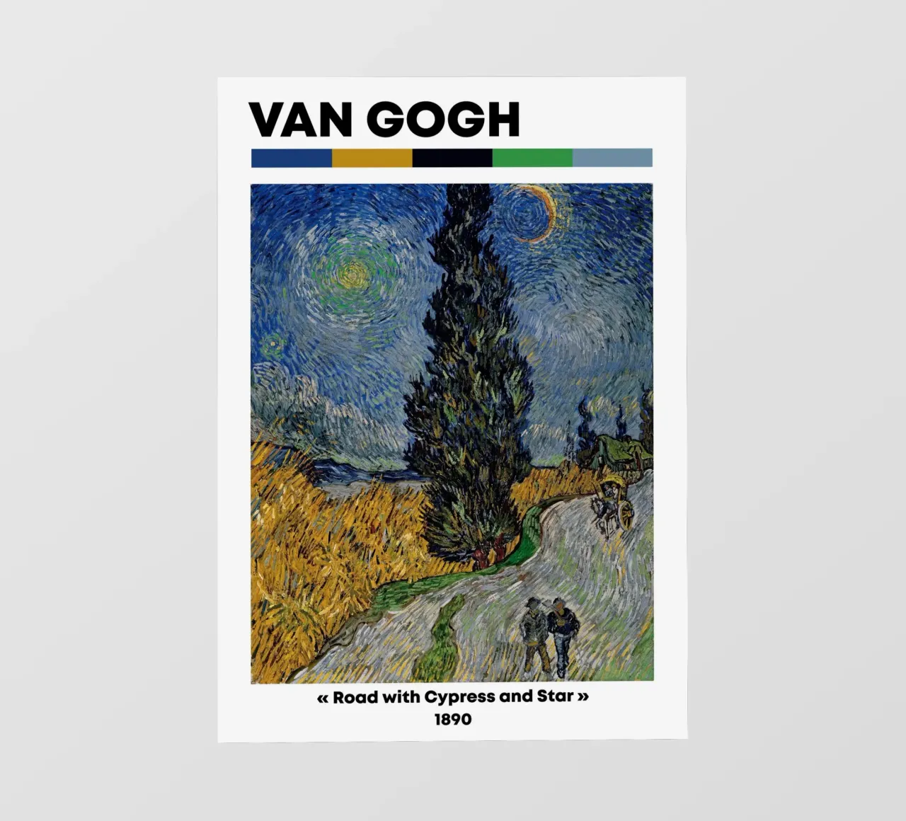 Van Gogh "Strada con cipresso e stella" - Post-Impressione iconica pellicola backlit da NorwesClub