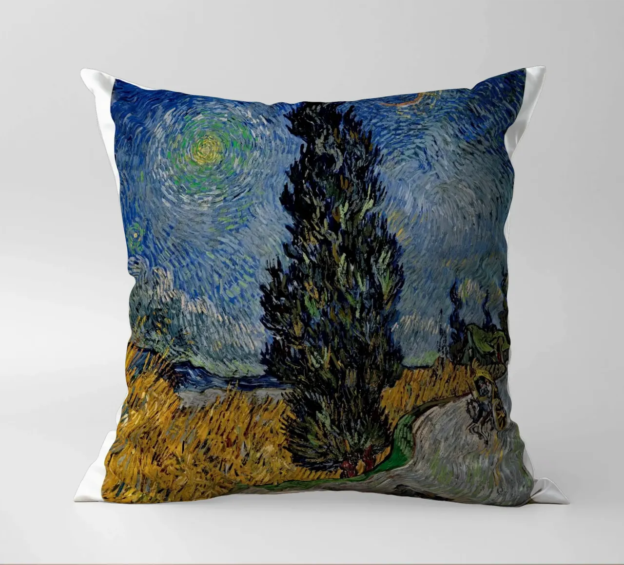 Van Gogh "Strada con cipresso e stella" - Post-Impressione iconica cuscino da NorwesClub