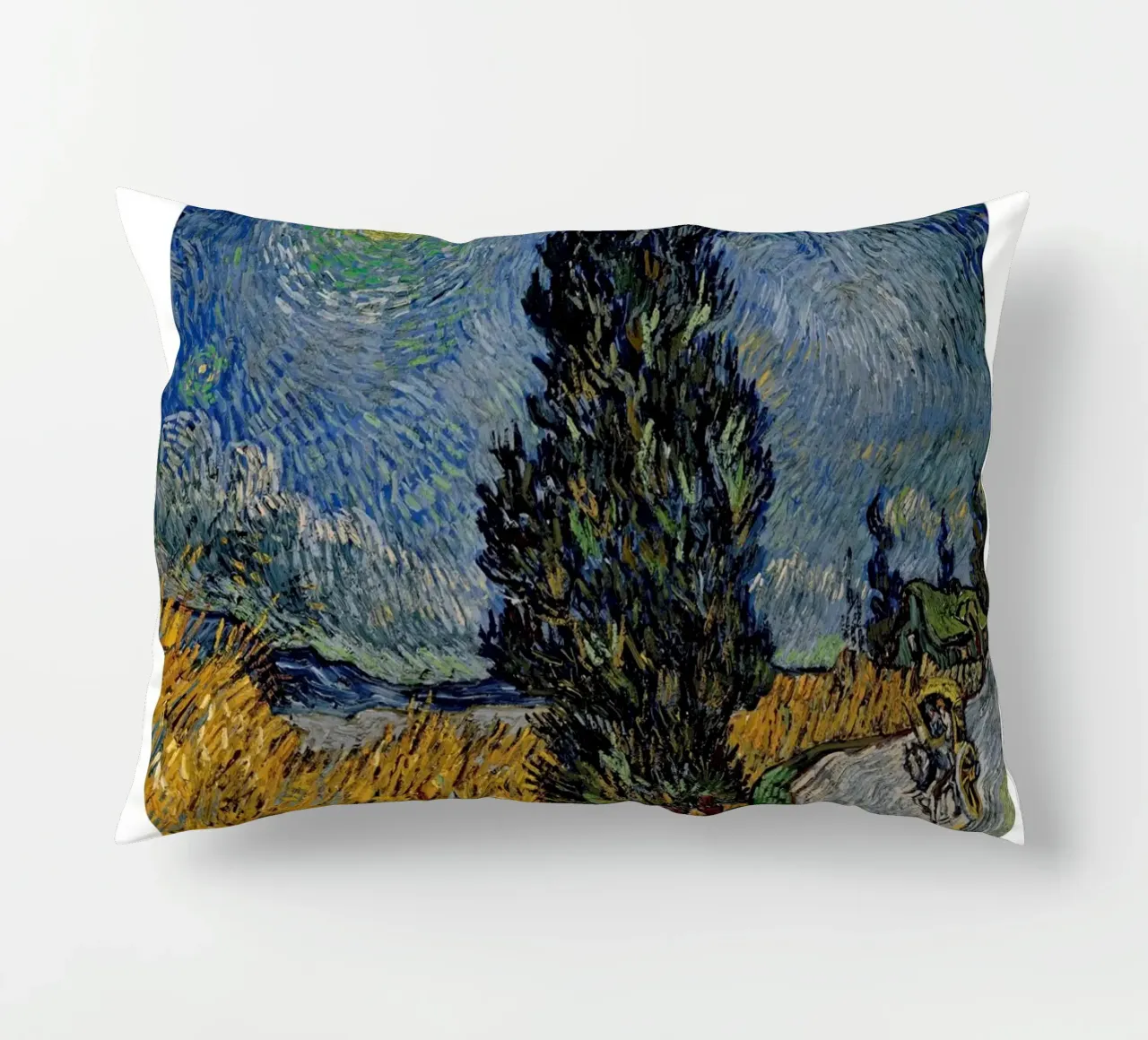 Van Gogh "Strada con cipresso e stella" - Post-Impressione iconica cuscino da NorwesClub