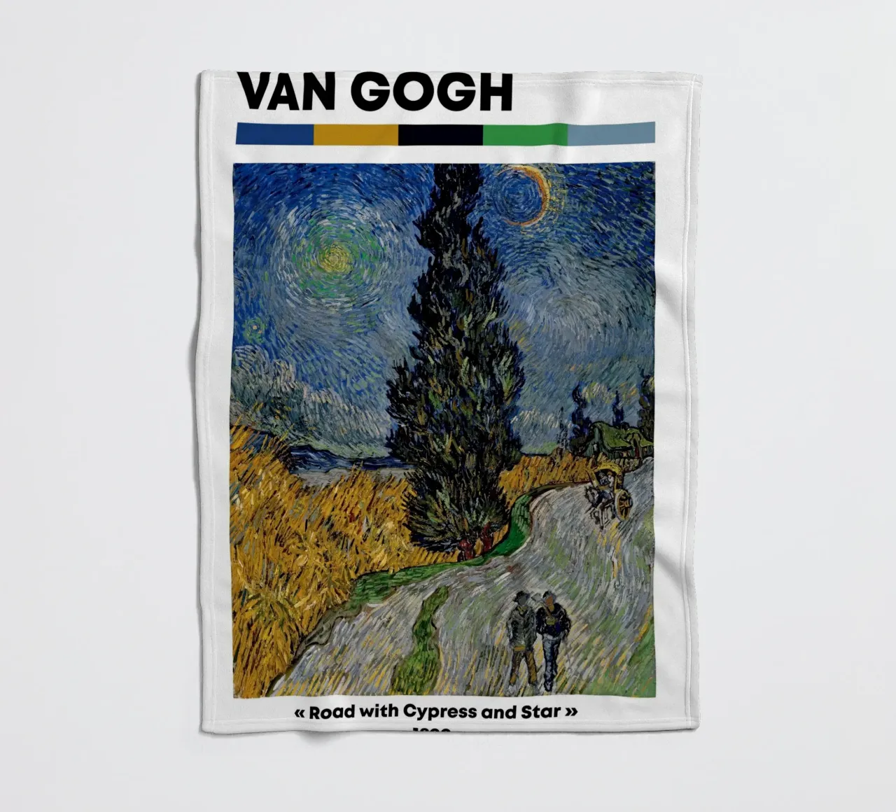 Van Gogh "Strada con cipresso e stella" - Post-Impressione iconica coperta in pile da NorwesClub