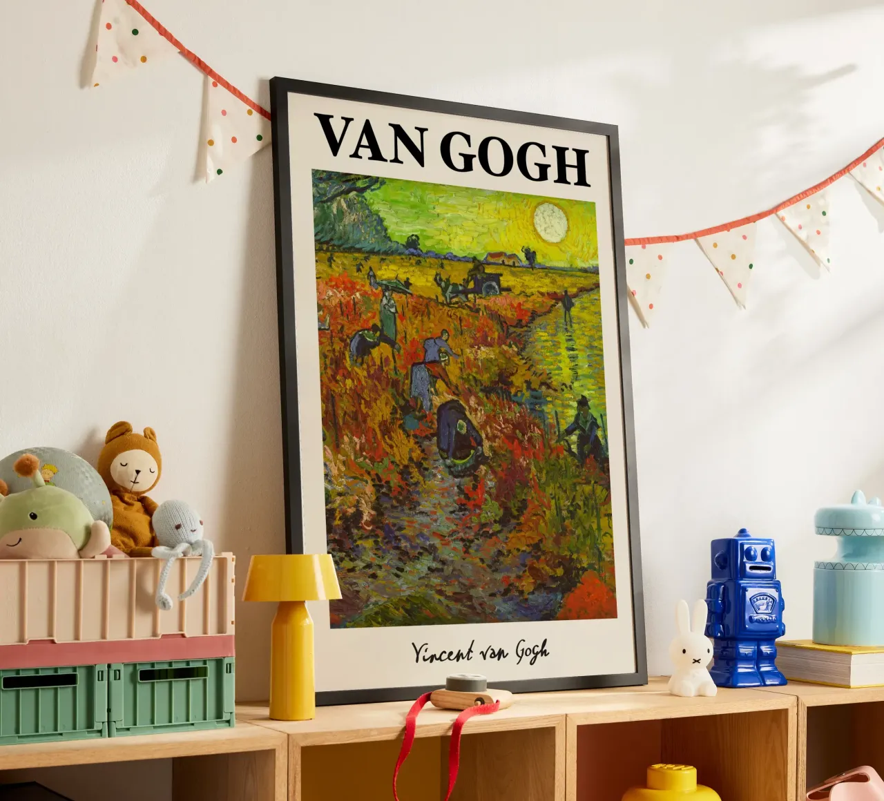 La vigne rouge" de Van Gogh - Un tableau post-impressionniste vibrant A poster de NorwesClub