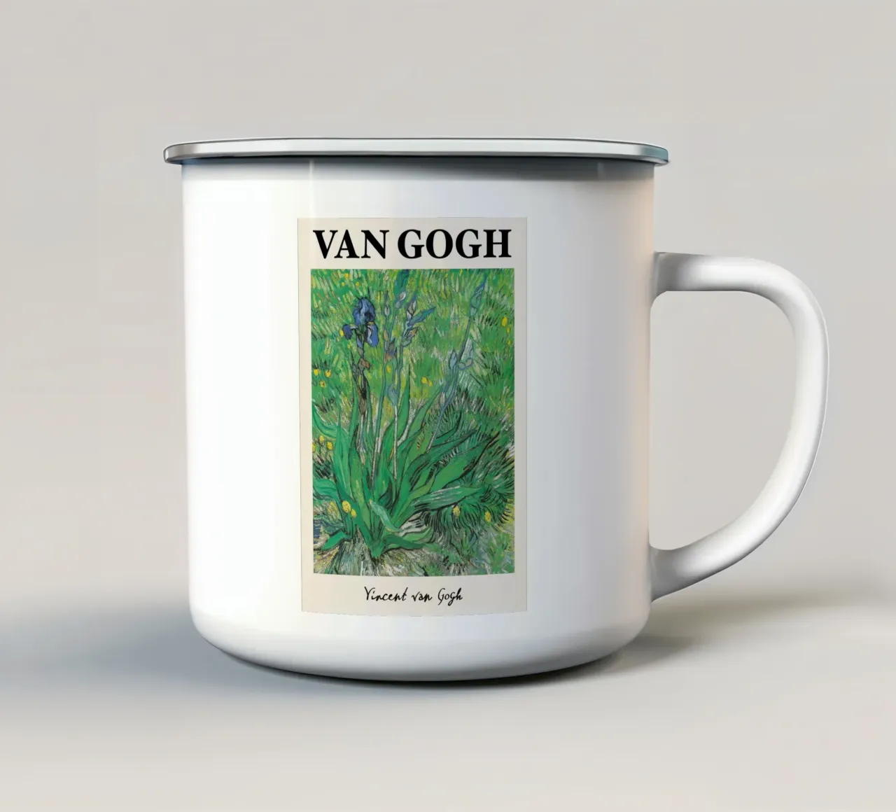 Gli "Iris" di Van Gogh - Espressivo floreale post-impressionista A tazza in smalto da NorwesClub