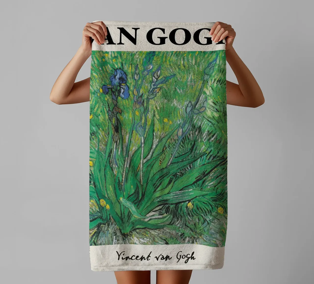 Les "iris" de Van Gogh - Une fleur expressive post-impressionniste A serviette de bain de NorwesClub
