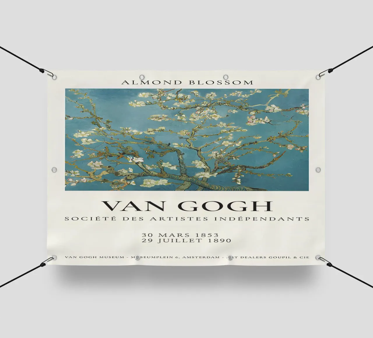Il "Mandorlo in fiore" di Van Gogh - Sereno fiore post-impressionista telo in pvc da NorwesClub