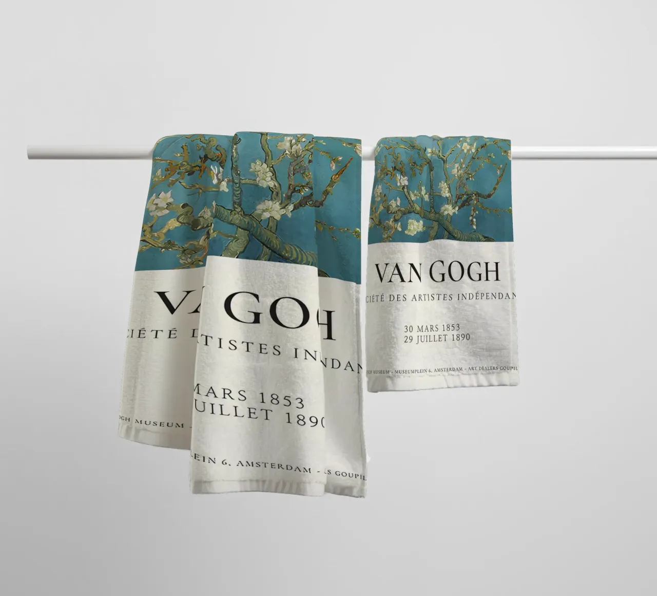 Il "Mandorlo in fiore" di Van Gogh - Sereno fiore post-impressionista asciugamano da bagno da NorwesClub