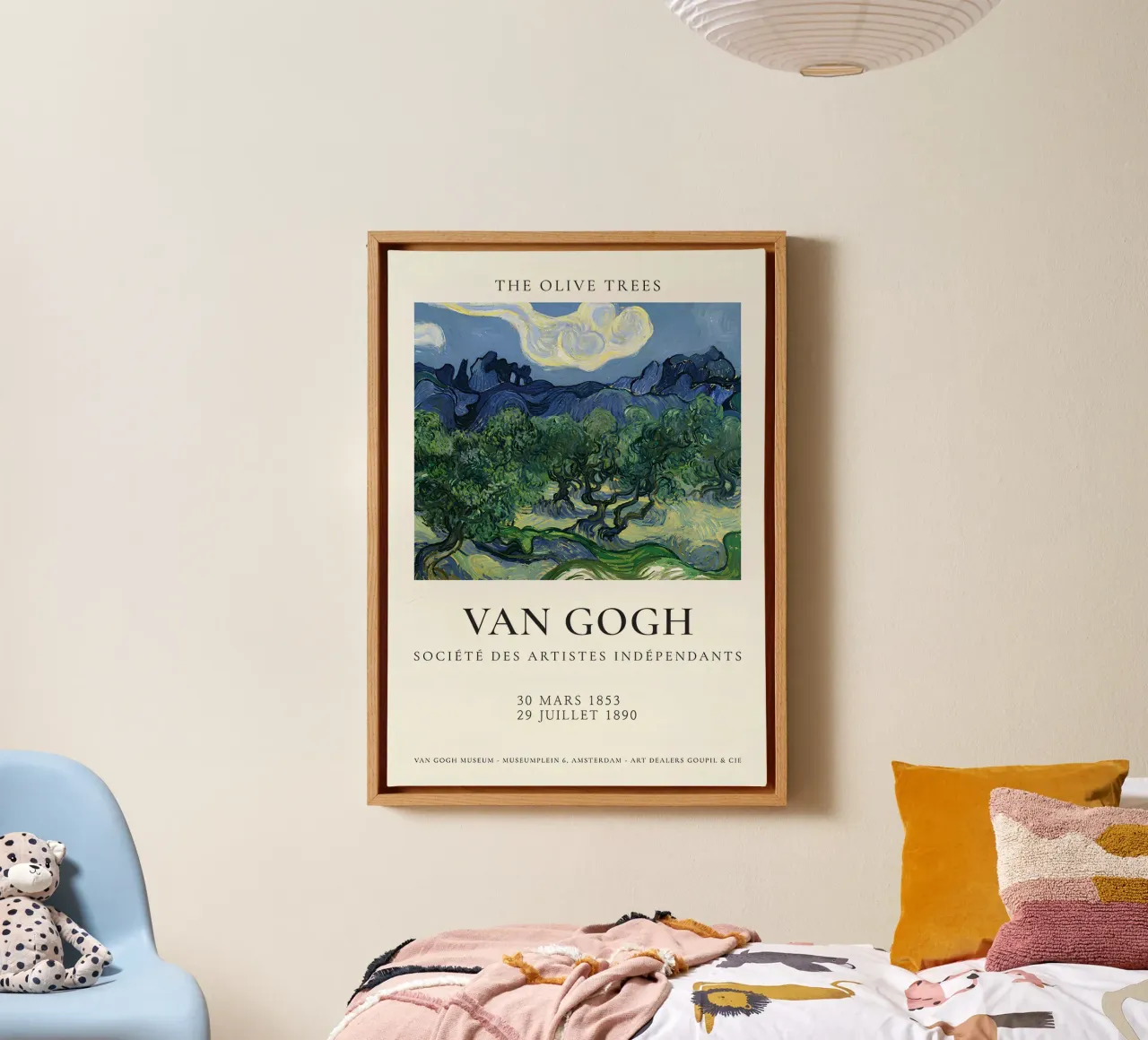Van Goghs "De olijfbomen" - Dynamisch postimpressionistisch La canvas met Baklijst van NorwesClub