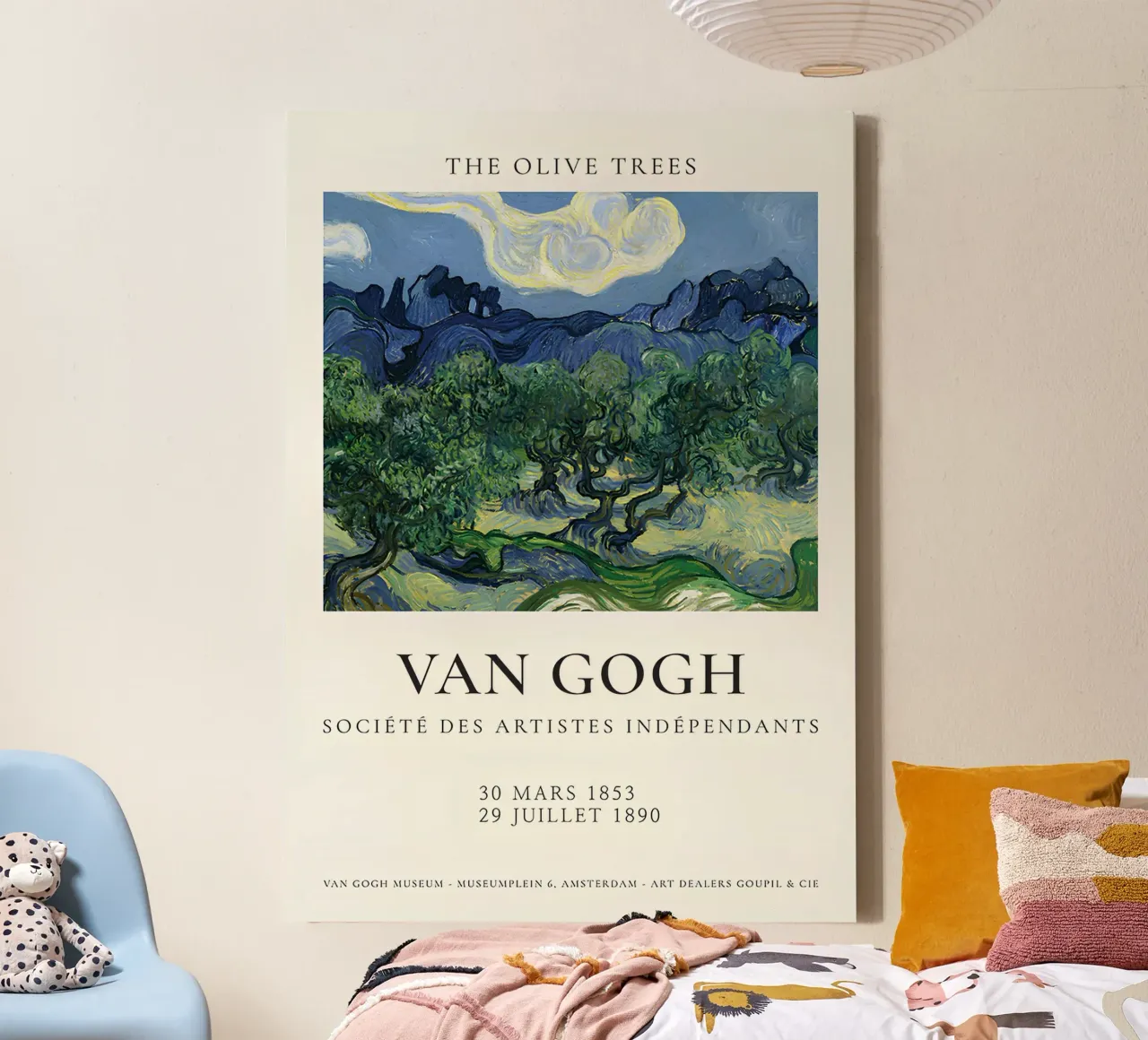 Van Goghs "De olijfbomen" - Dynamisch postimpressionistisch La canvas met Baklijst van NorwesClub