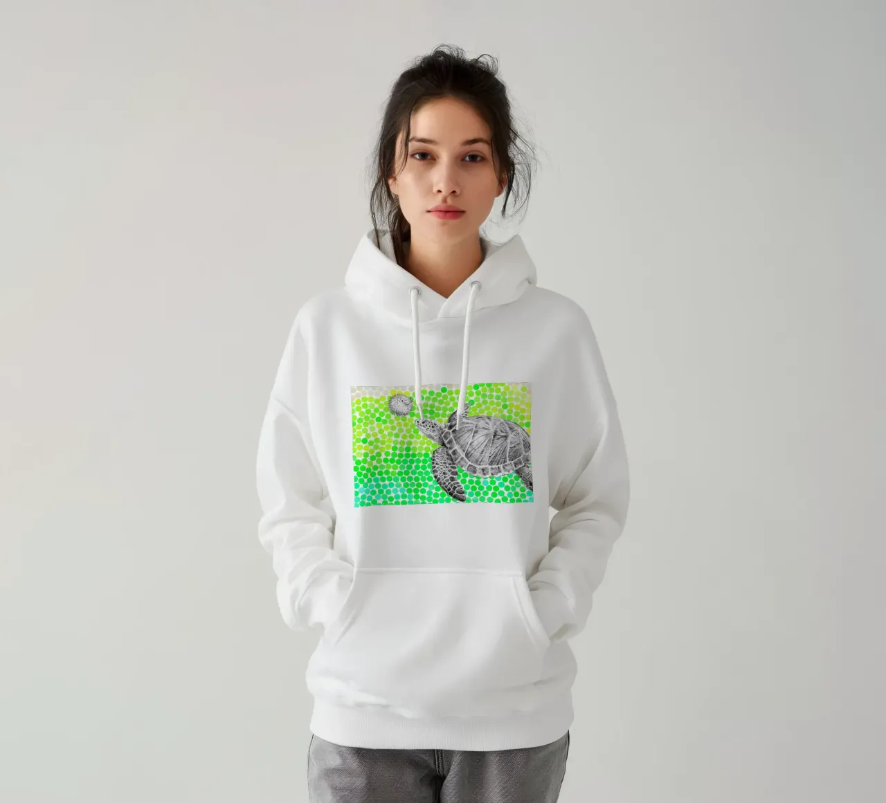 Turtle and Pufferfish felpa con cappuccio da Eric Fan