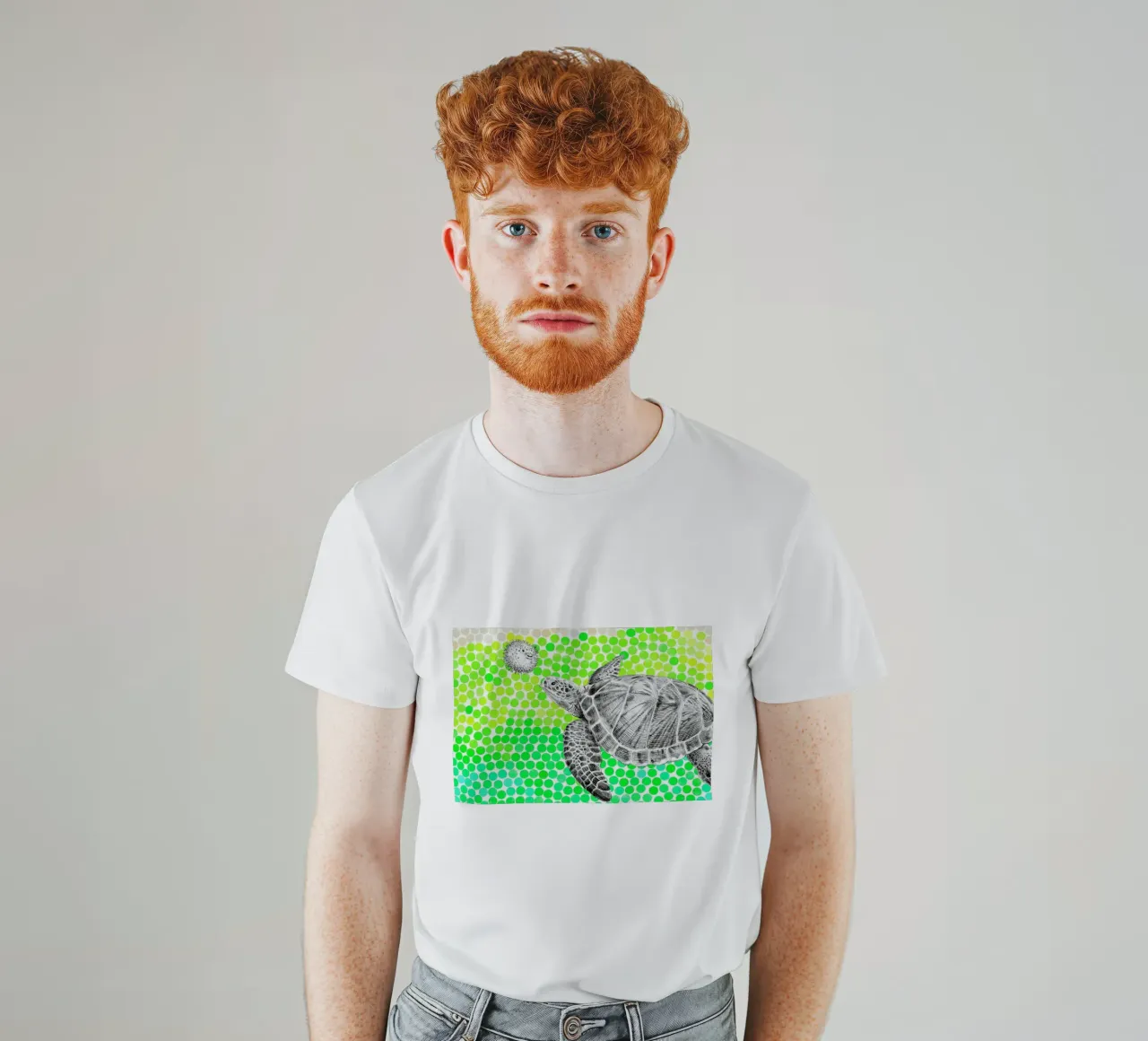 Turtle and Pufferfish t-shirt by Eric Fan