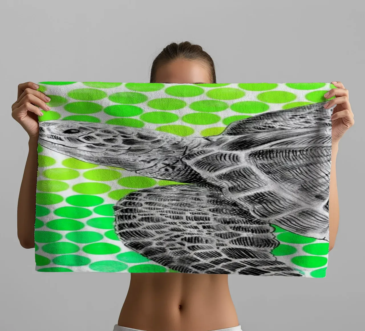 Turtle and Pufferfish towel by Eric Fan