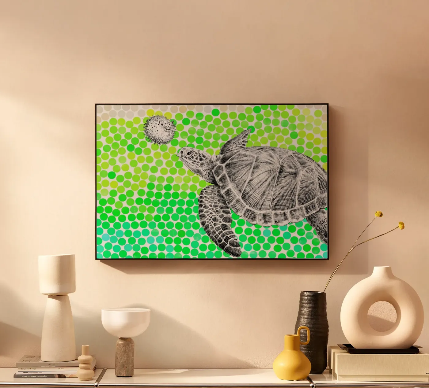 Turtle and Pufferfish plexiglas de Eric Fan
