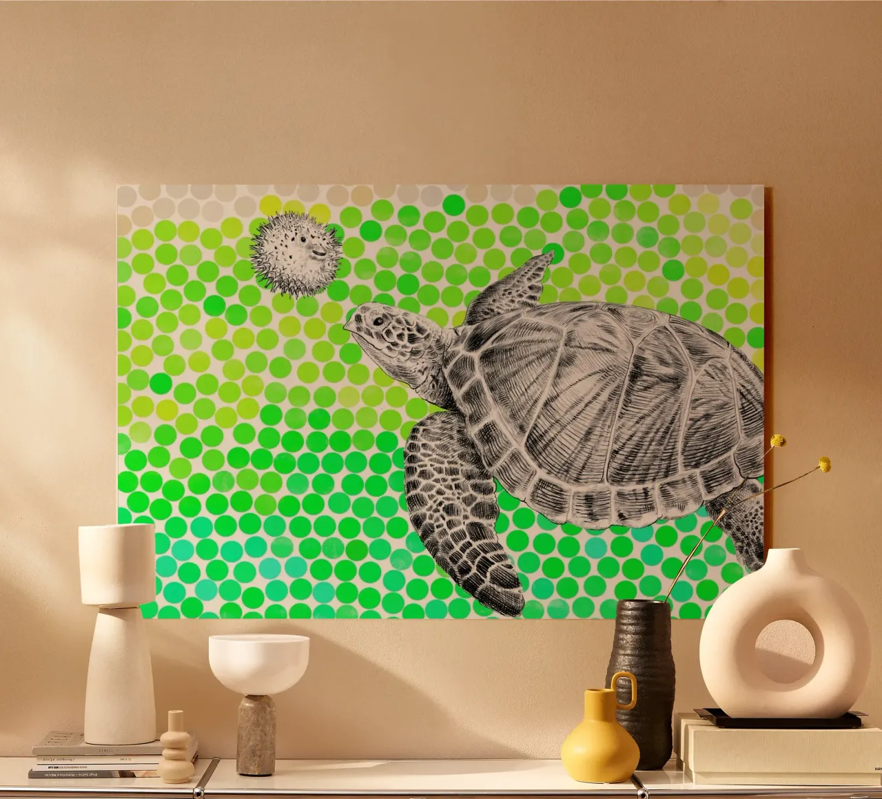 Turtle and Pufferfish plexiglass da Eric Fan