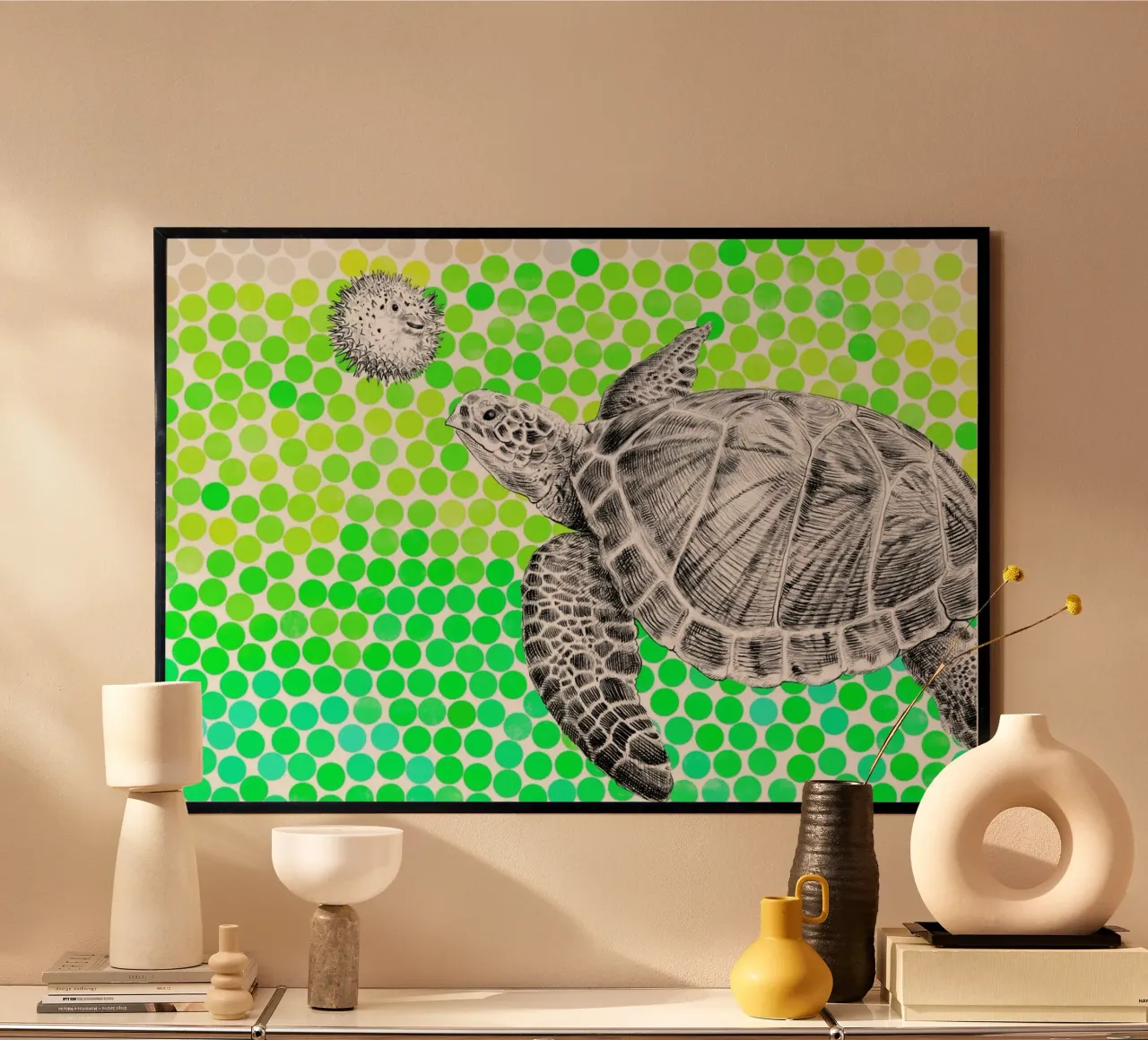 Turtle and Pufferfish poster da Eric Fan