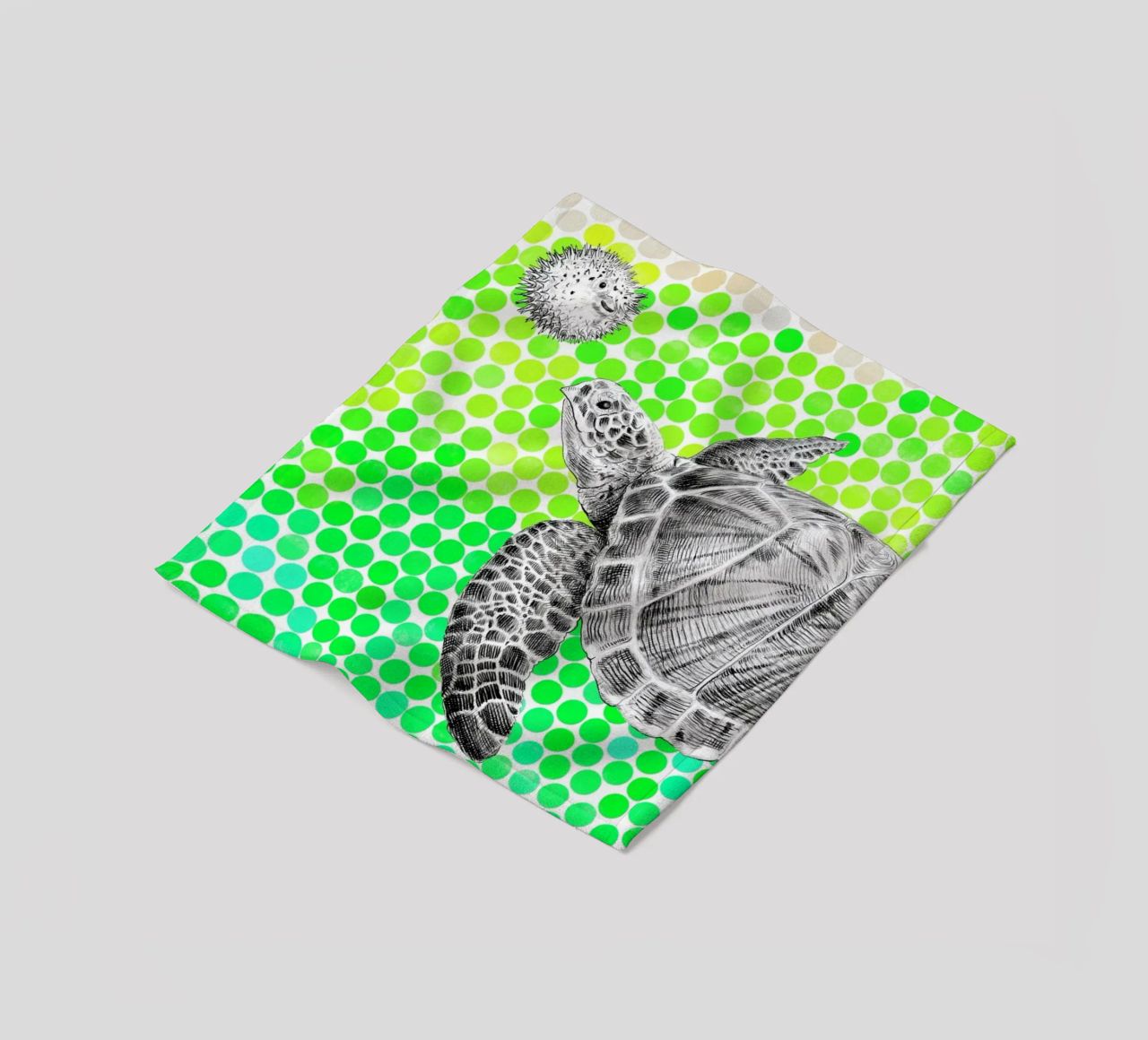 Turtle and Pufferfish coperta in pile da Eric Fan