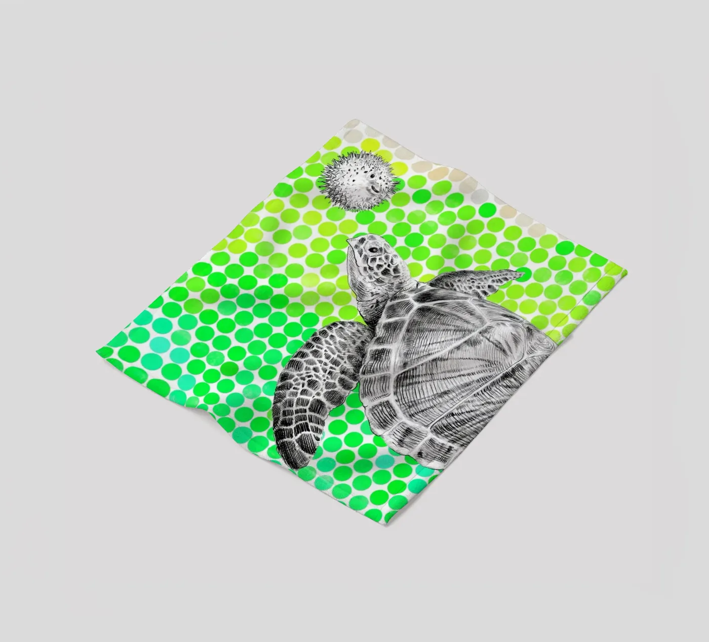 Turtle and Pufferfish Fleecedecke von Eric Fan
