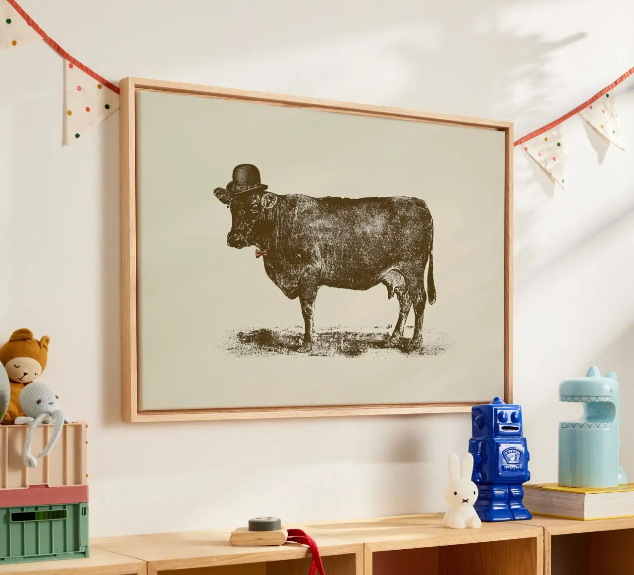 Cow Cow Nut tela con Cornice a cassetta da Florent Bodart