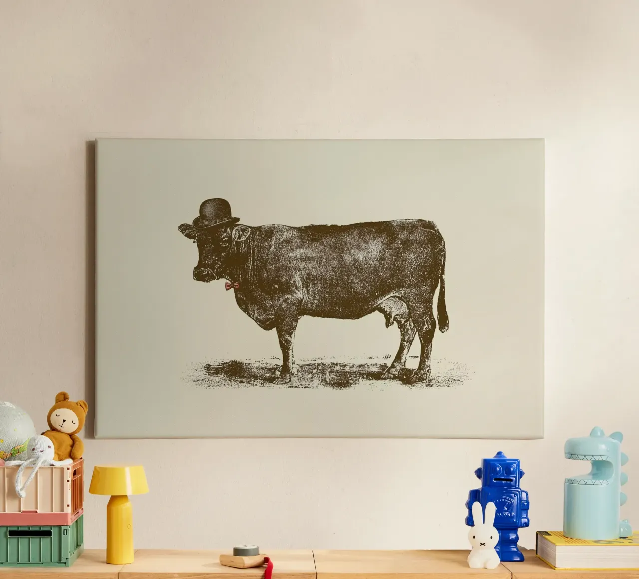 Cow Cow Nut tela con Cornice a cassetta da Florent Bodart