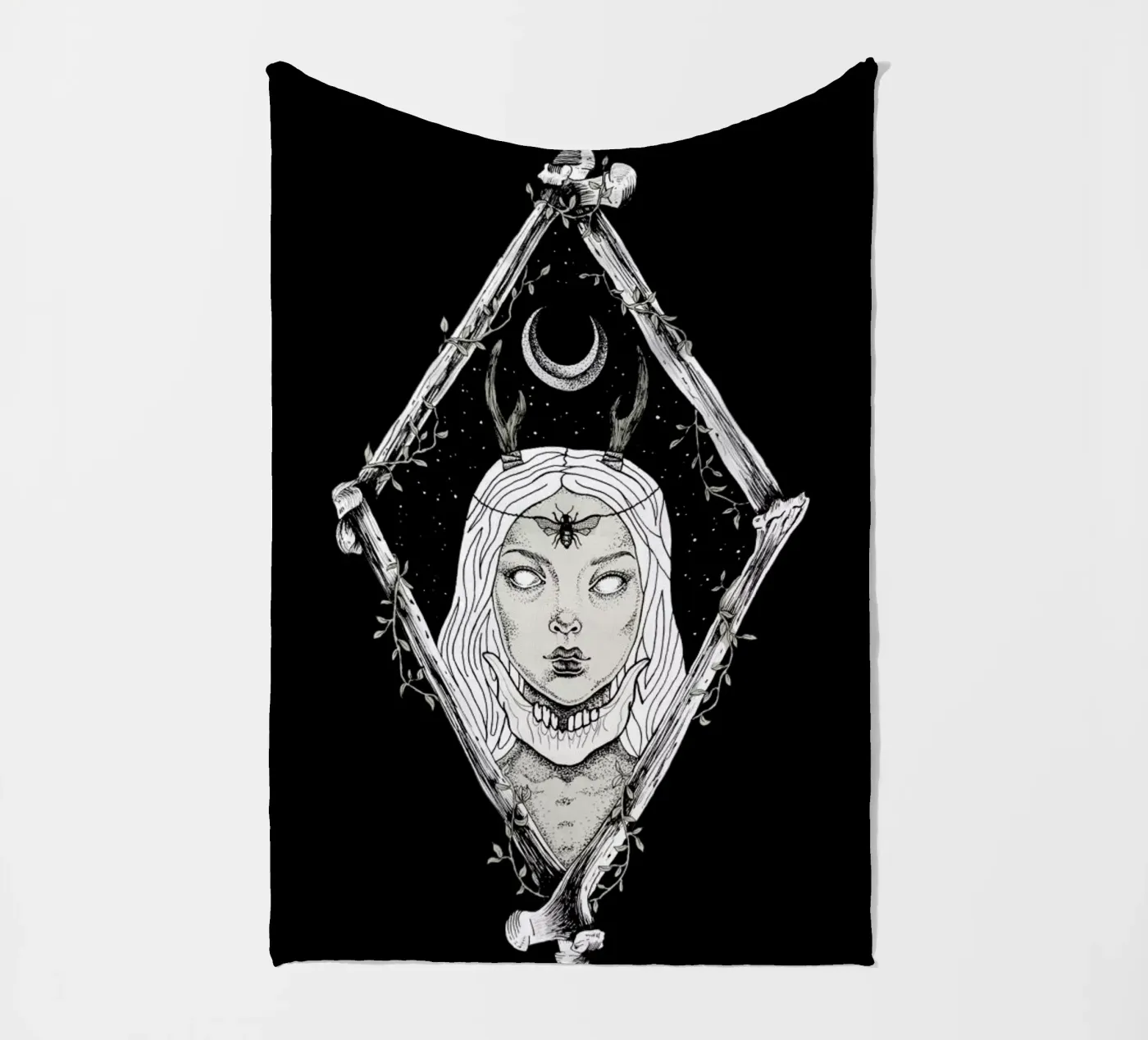 Bones fleece blanket by Alejandra Sáenz