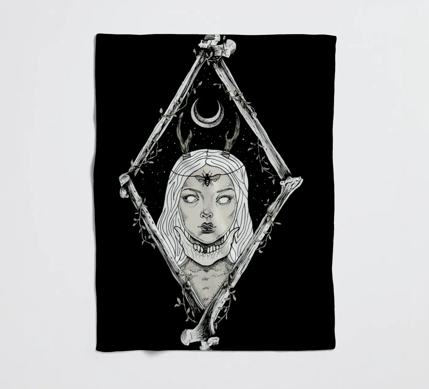 Bones fleece blanket by Alejandra Sáenz